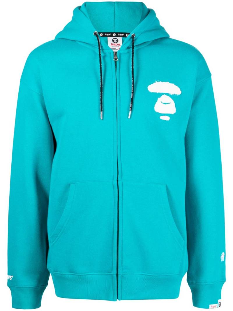 AAPE BY *A BATHING APE® graphic-print hooded jacket - Blue von AAPE BY *A BATHING APE®