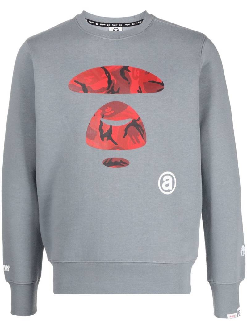 AAPE BY *A BATHING APE® graphic-print long-sleeve sweatshirt - Grey von AAPE BY *A BATHING APE®