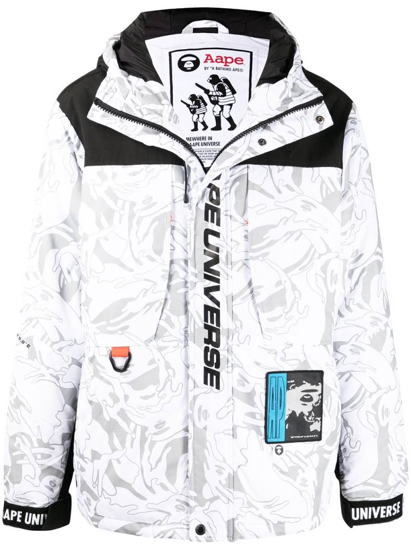 AAPE BY *A BATHING APE® graphic-print padded jacket - White von AAPE BY *A BATHING APE®