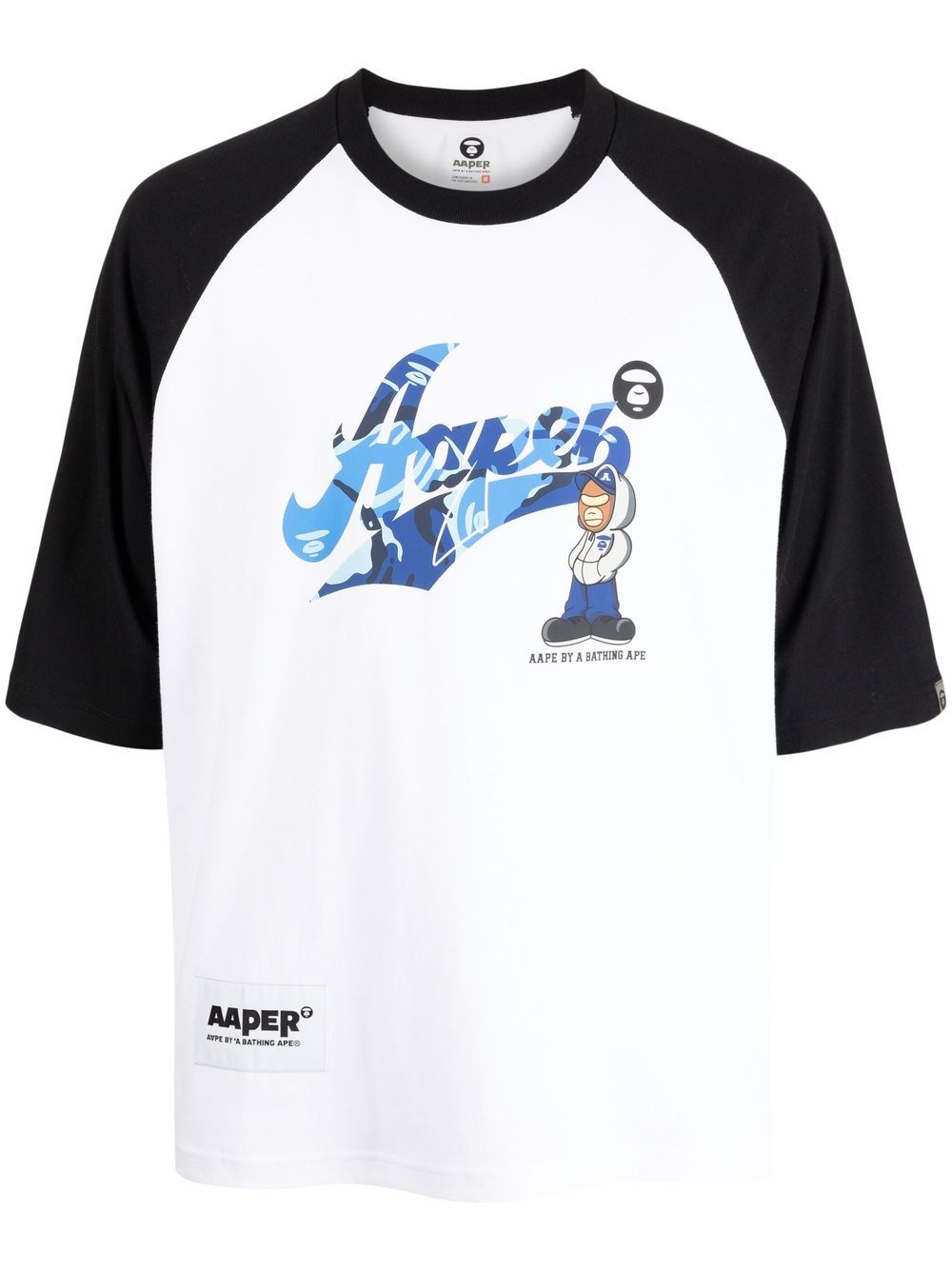 AAPE BY *A BATHING APE® graphic-print raglan T-shirt - White von AAPE BY *A BATHING APE®