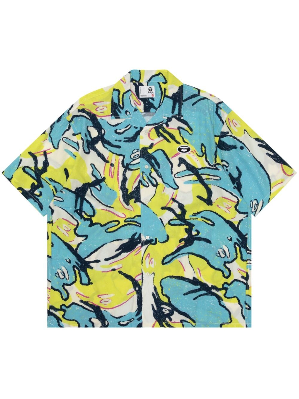AAPE BY *A BATHING APE® graphic-print short-sleeve shirt - Blue von AAPE BY *A BATHING APE®