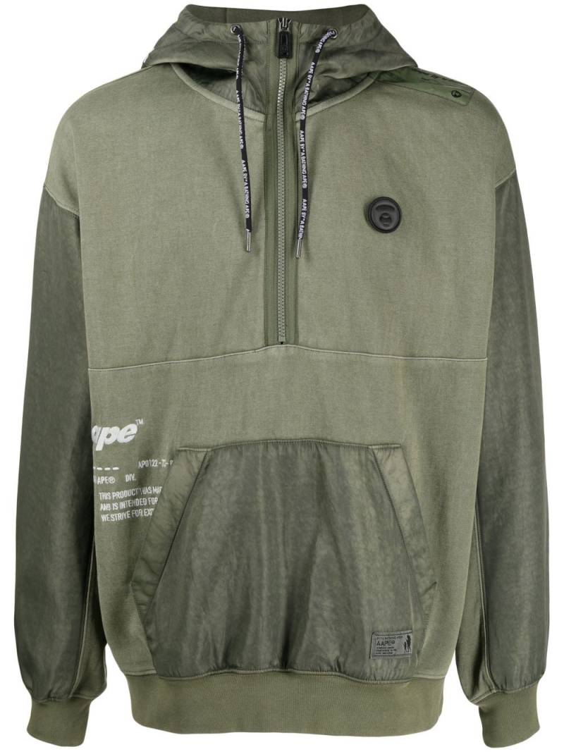 AAPE BY *A BATHING APE® half-zip logo hoodie - Green von AAPE BY *A BATHING APE®