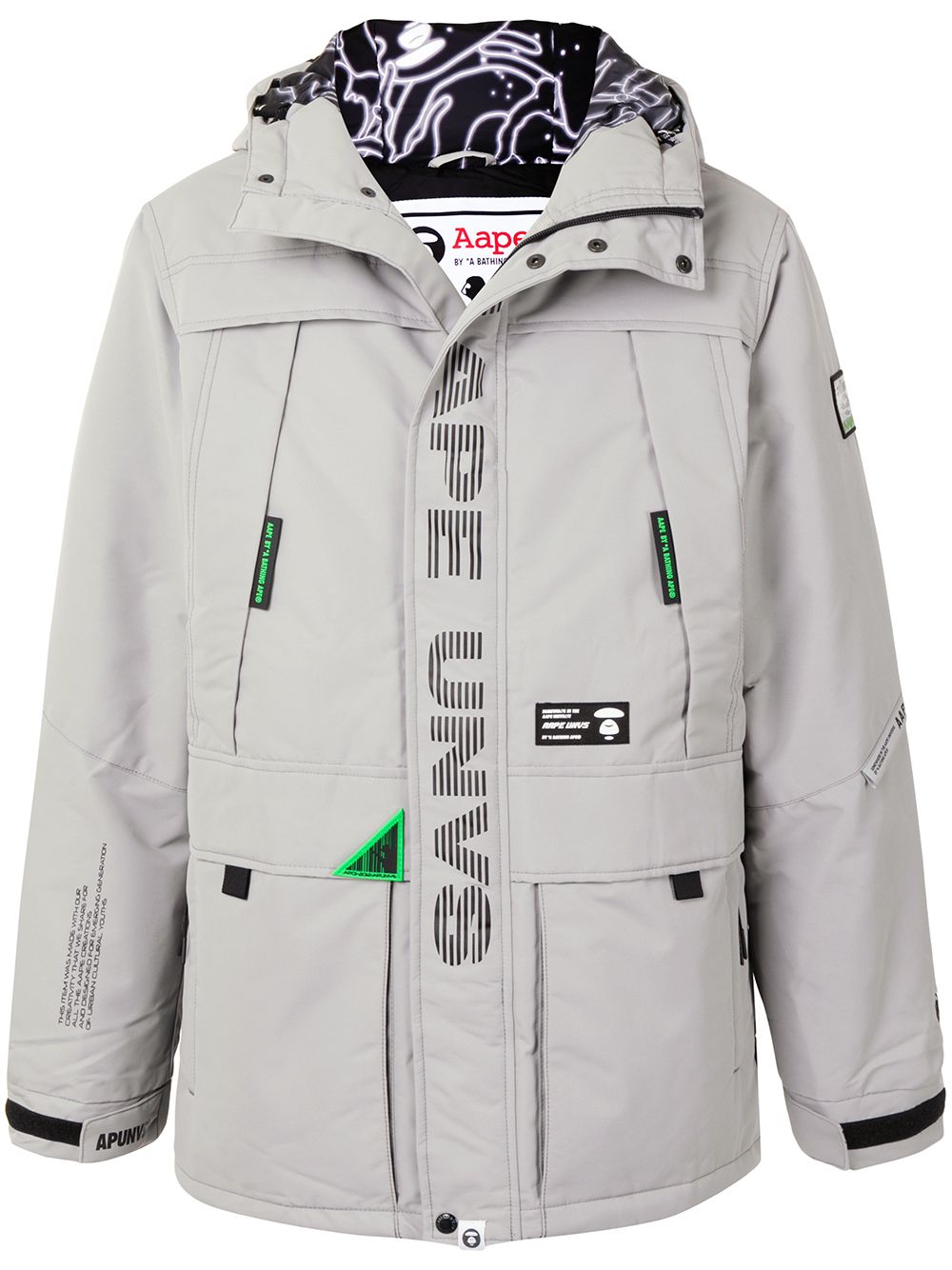 AAPE BY *A BATHING APE® hooded padded parka coat - Grey von AAPE BY *A BATHING APE®