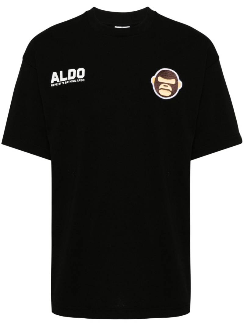 AAPE BY *A BATHING APE® logo-appliqué cotton T-shirt - Black von AAPE BY *A BATHING APE®