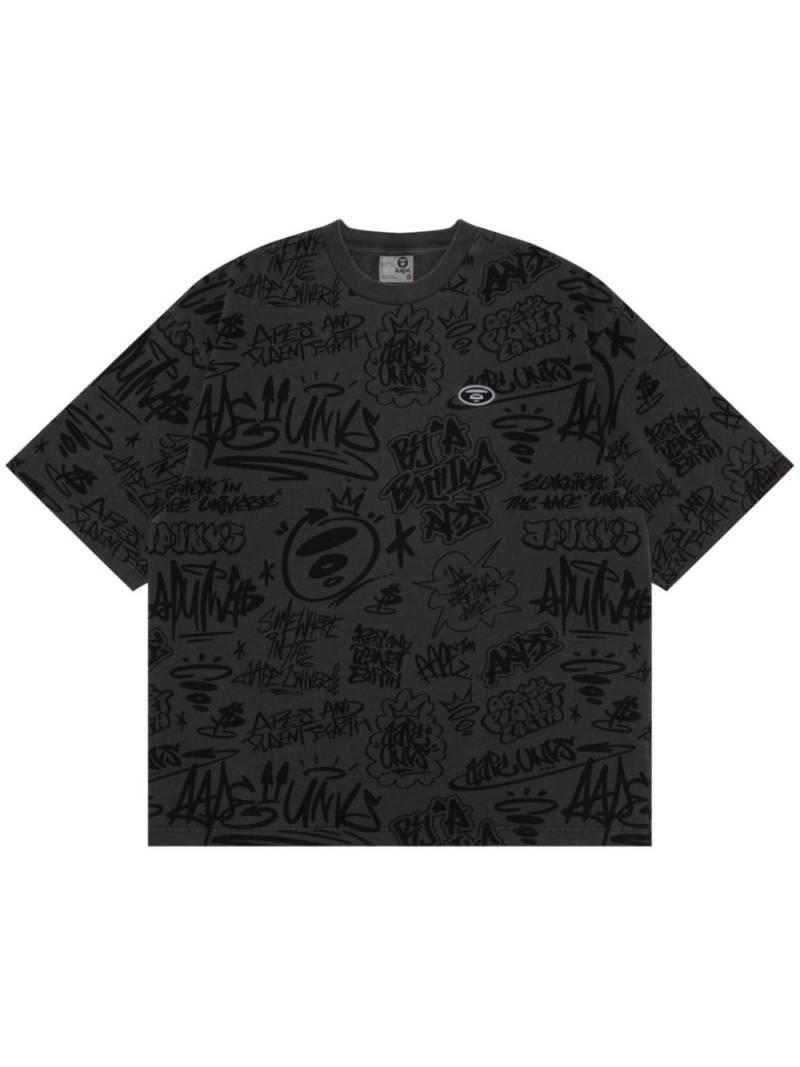 AAPE BY *A BATHING APE® logo-appliqué cotton T-shirt - Black von AAPE BY *A BATHING APE®