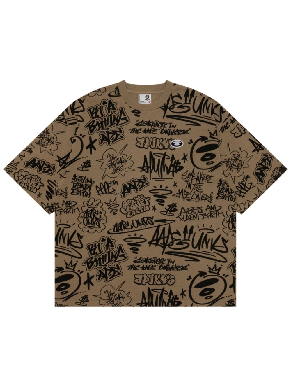 AAPE BY *A BATHING APE® logo-appliqué cotton T-shirt - Neutrals von AAPE BY *A BATHING APE®