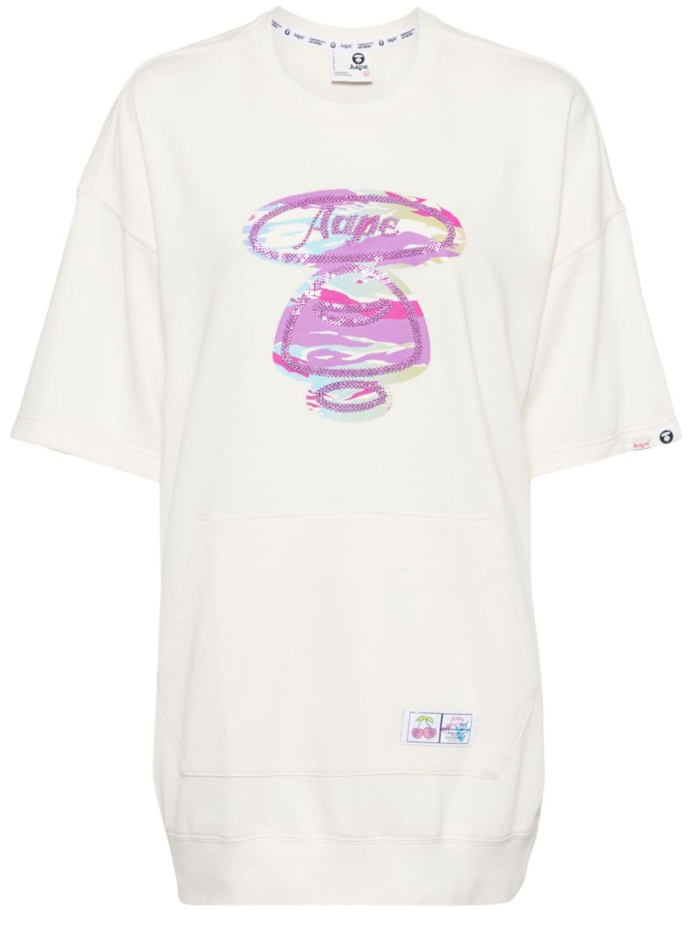 AAPE BY *A BATHING APE® logo-appliqué cotton-blend T-shirt - Neutrals von AAPE BY *A BATHING APE®