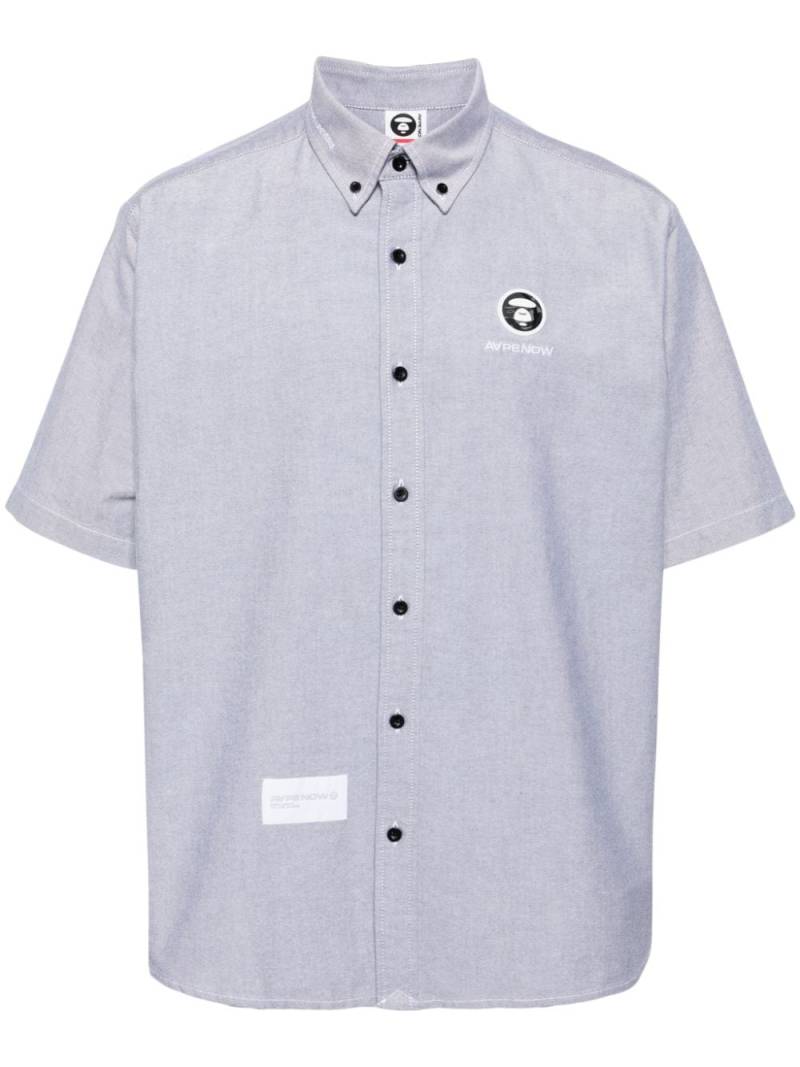 AAPE BY *A BATHING APE® logo-appliqué cotton shirt - Grey von AAPE BY *A BATHING APE®