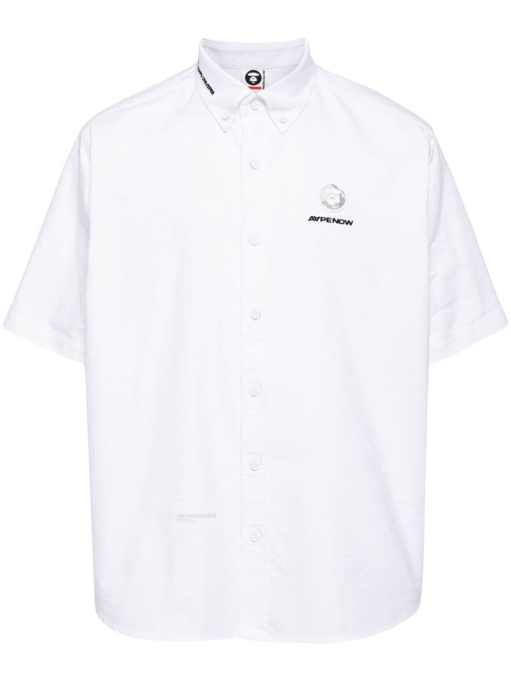 AAPE BY *A BATHING APE® logo-appliqué cotton shirt - White von AAPE BY *A BATHING APE®