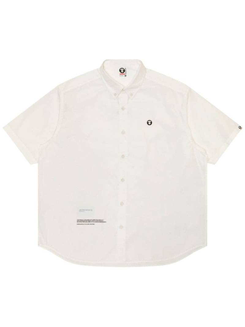 AAPE BY *A BATHING APE® logo-appliqué cotton shirt - White von AAPE BY *A BATHING APE®