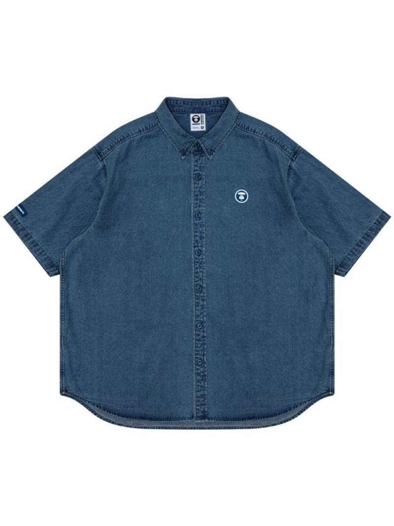 AAPE BY *A BATHING APE® logo-applique denim shirt - Blue von AAPE BY *A BATHING APE®