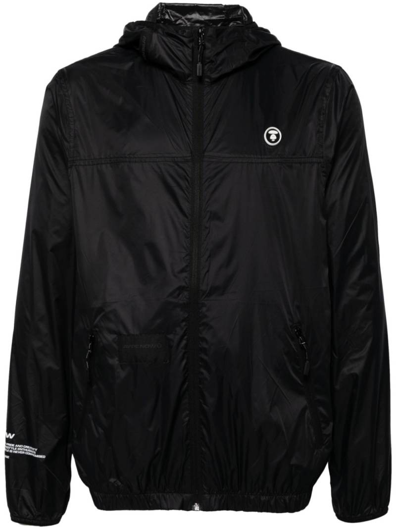 AAPE BY *A BATHING APE® logo-appliqué hooded jacket - Black von AAPE BY *A BATHING APE®