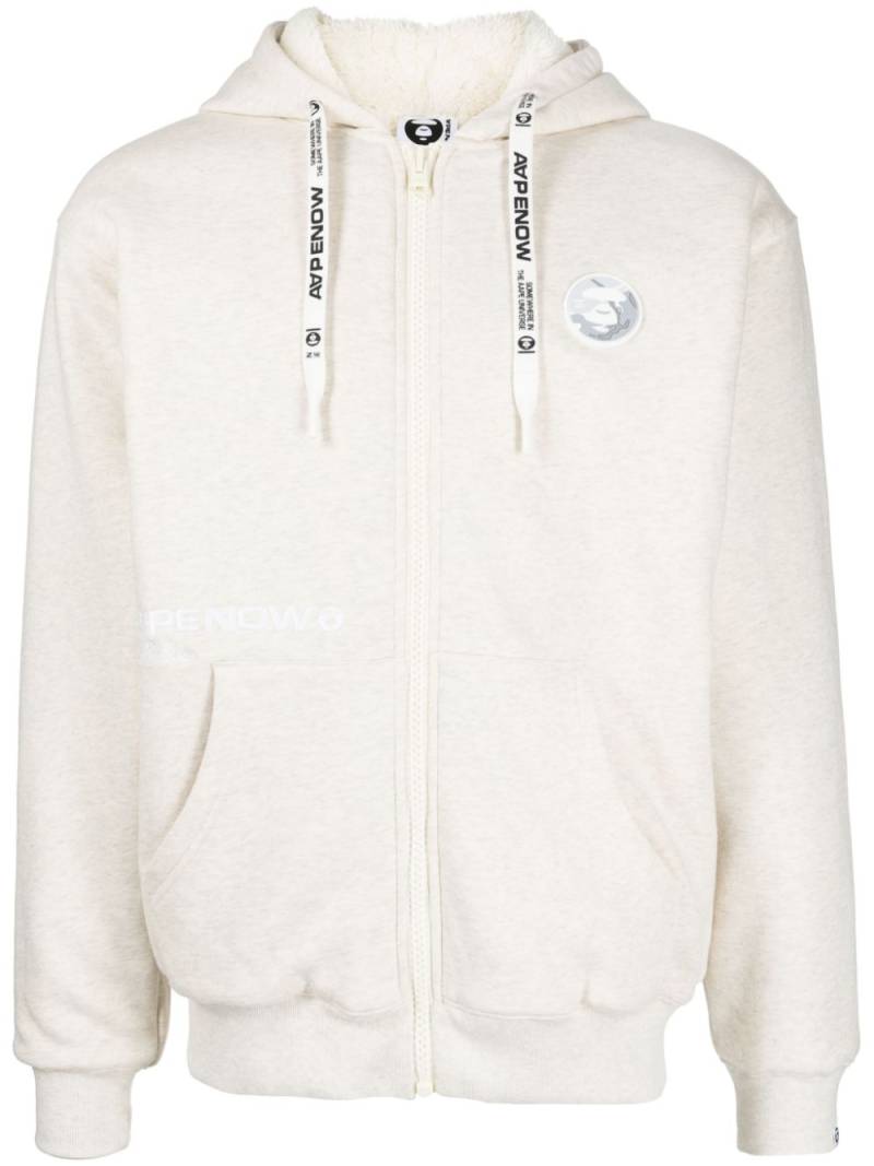 AAPE BY *A BATHING APE® logo-appliqué hooded jacket - White von AAPE BY *A BATHING APE®