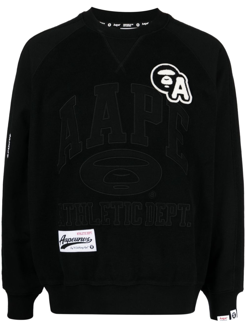 AAPE BY *A BATHING APE® logo-appliqué jersey sweatshirt - Black von AAPE BY *A BATHING APE®