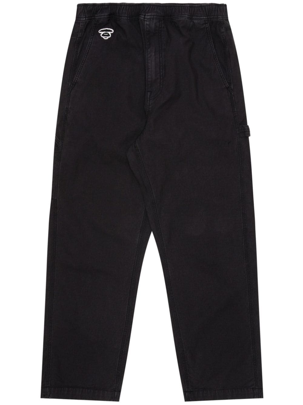 AAPE BY *A BATHING APE® logo-appliqué straight trousers - Black von AAPE BY *A BATHING APE®