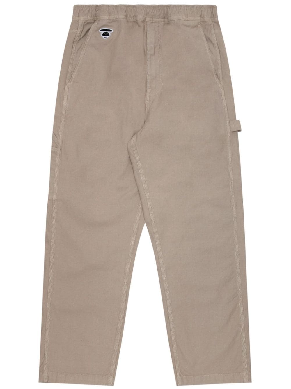 AAPE BY *A BATHING APE® logo-appliqué straight trousers - Neutrals von AAPE BY *A BATHING APE®