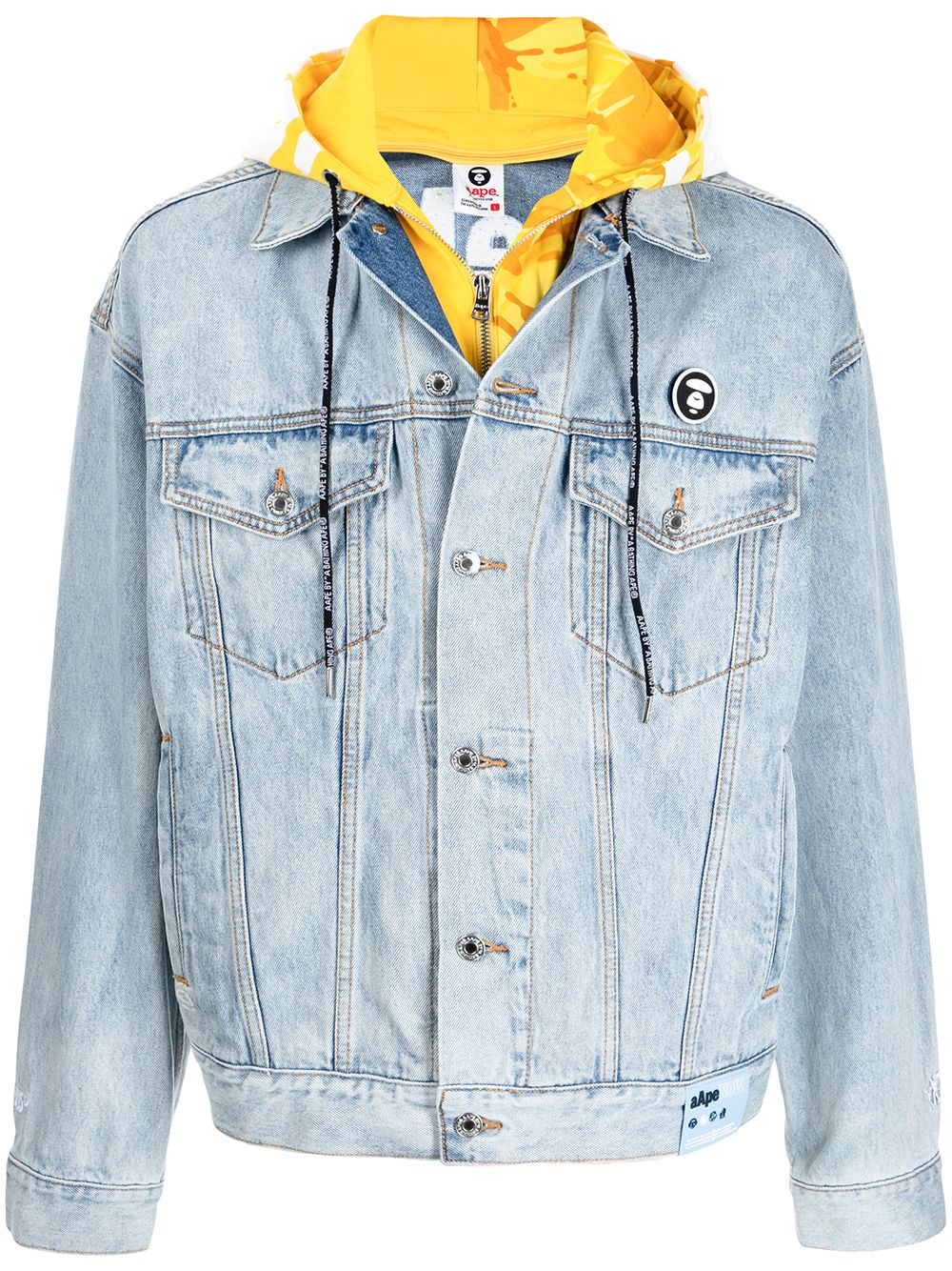 AAPE BY *A BATHING APE® logo-badge denim jacket - Blue von AAPE BY *A BATHING APE®