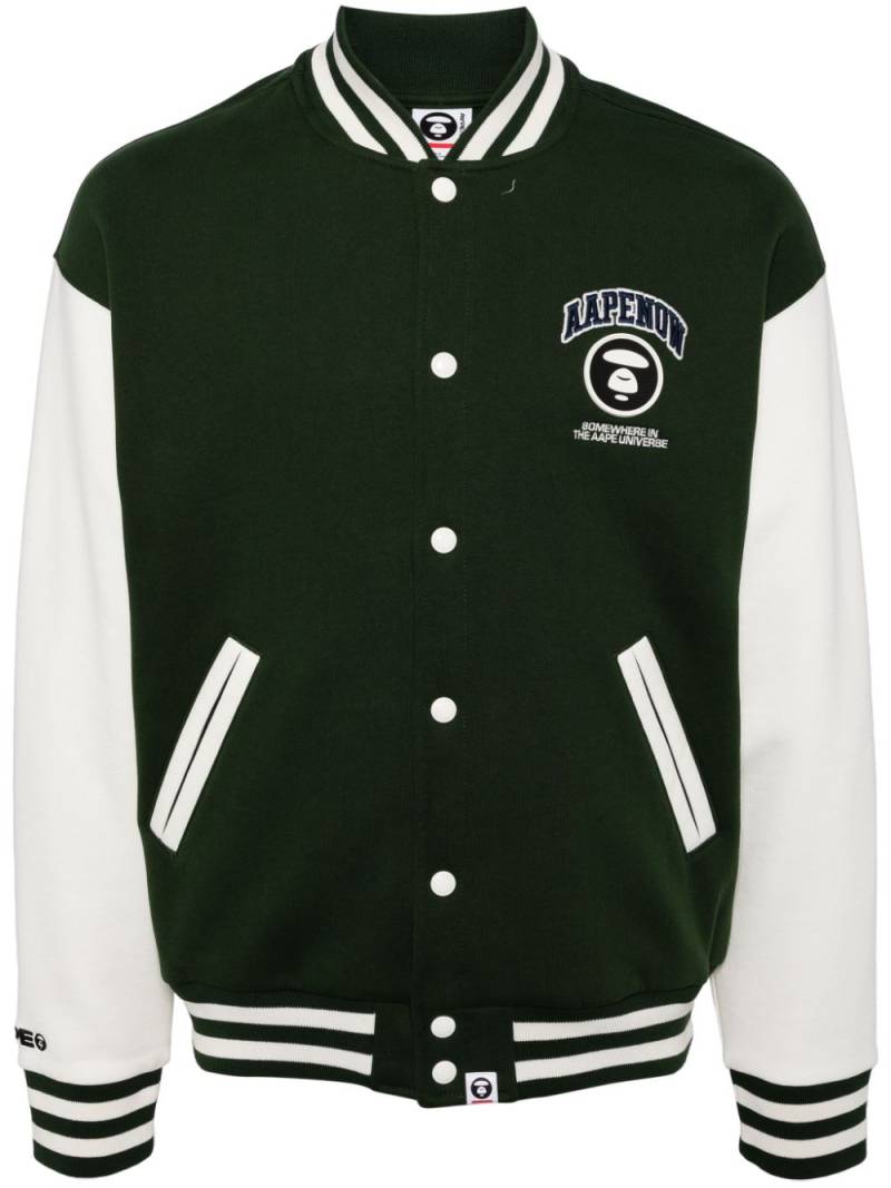 AAPE BY *A BATHING APE® logo baseball jacket - Green von AAPE BY *A BATHING APE®