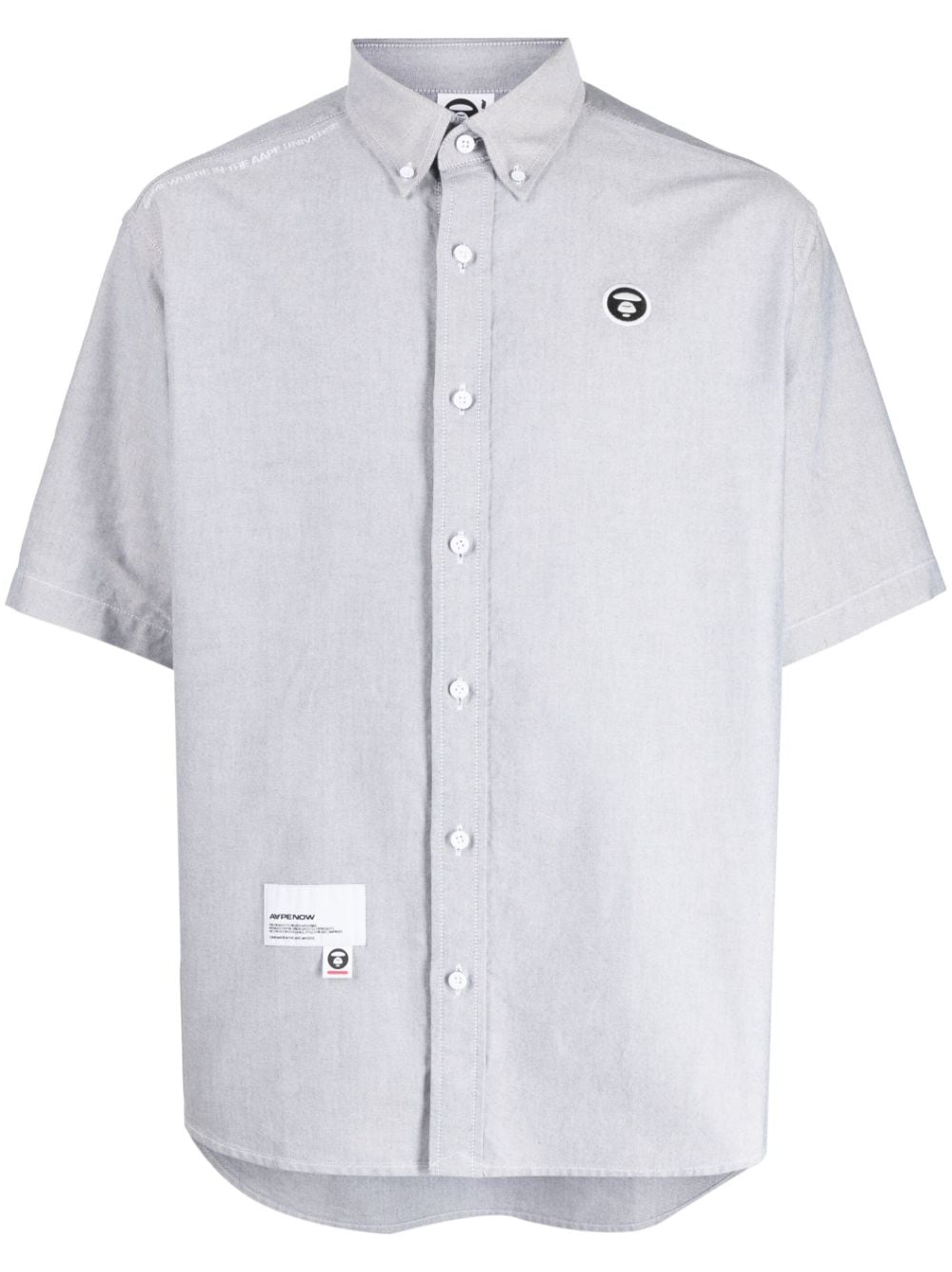 AAPE BY *A BATHING APE® logo-detail short-sleeve cotton shirt - Grey von AAPE BY *A BATHING APE®