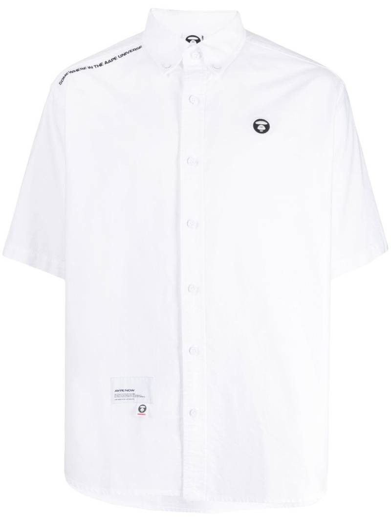 AAPE BY *A BATHING APE® logo-detail short-sleeve cotton shirt - White von AAPE BY *A BATHING APE®