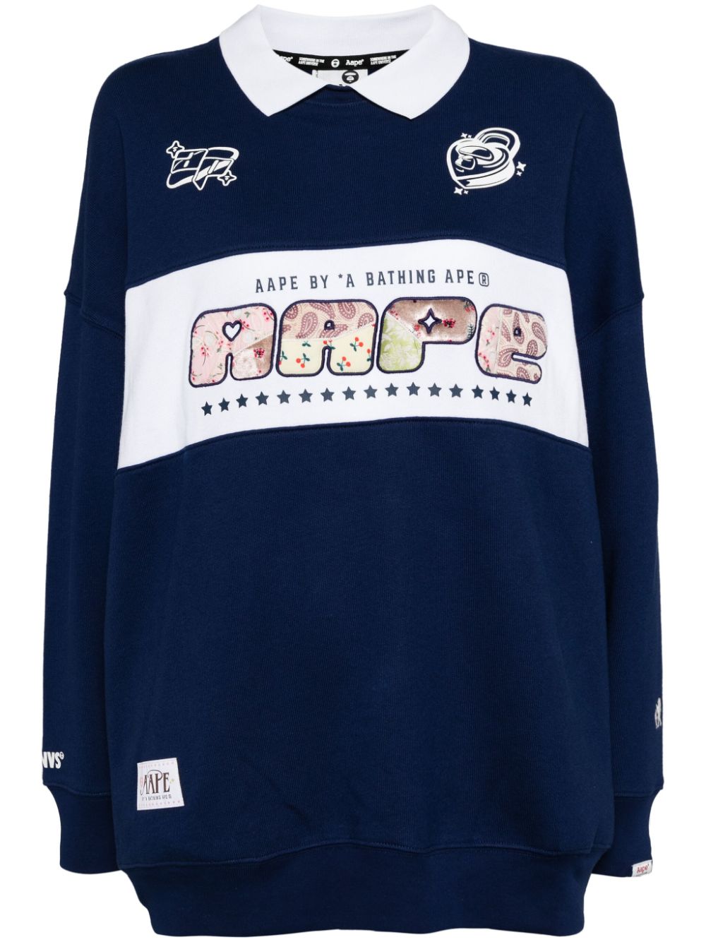 AAPE BY *A BATHING APE® logo-embellished polo sweatshirt - Blue von AAPE BY *A BATHING APE®