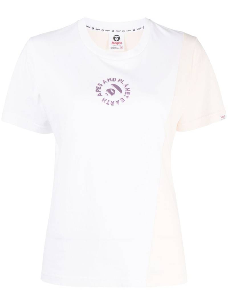 AAPE BY *A BATHING APE® logo-embossed cotton-jersey T-shirt - White von AAPE BY *A BATHING APE®