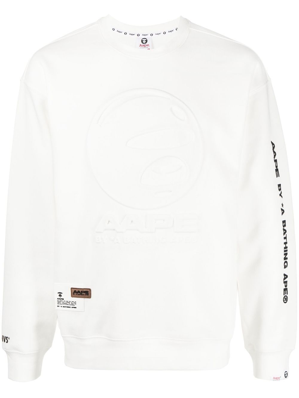 AAPE BY *A BATHING APE® logo-embossed crew-neck sweatshirt - White von AAPE BY *A BATHING APE®