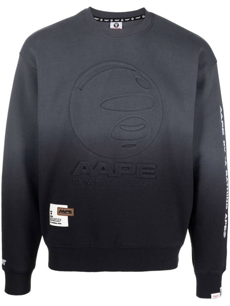 AAPE BY *A BATHING APE® logo-embossed gradient sweatshirt - Grey von AAPE BY *A BATHING APE®