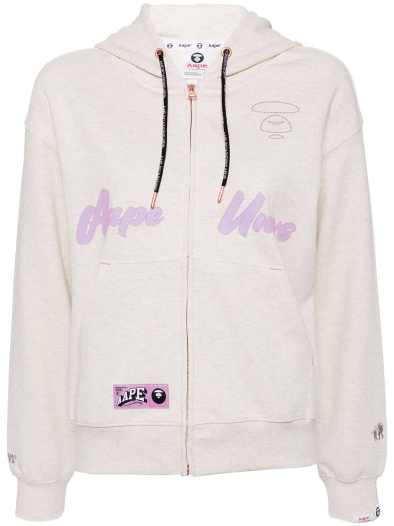 AAPE BY *A BATHING APE® logo-embossed hooded jacket - Neutrals von AAPE BY *A BATHING APE®