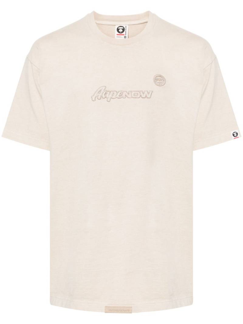 AAPE BY *A BATHING APE® logo-embroidered cotton T-shirt - Brown von AAPE BY *A BATHING APE®