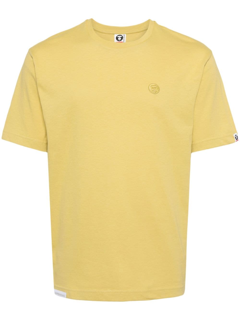 AAPE BY *A BATHING APE® logo-embroidered cotton T-shirt - Yellow von AAPE BY *A BATHING APE®