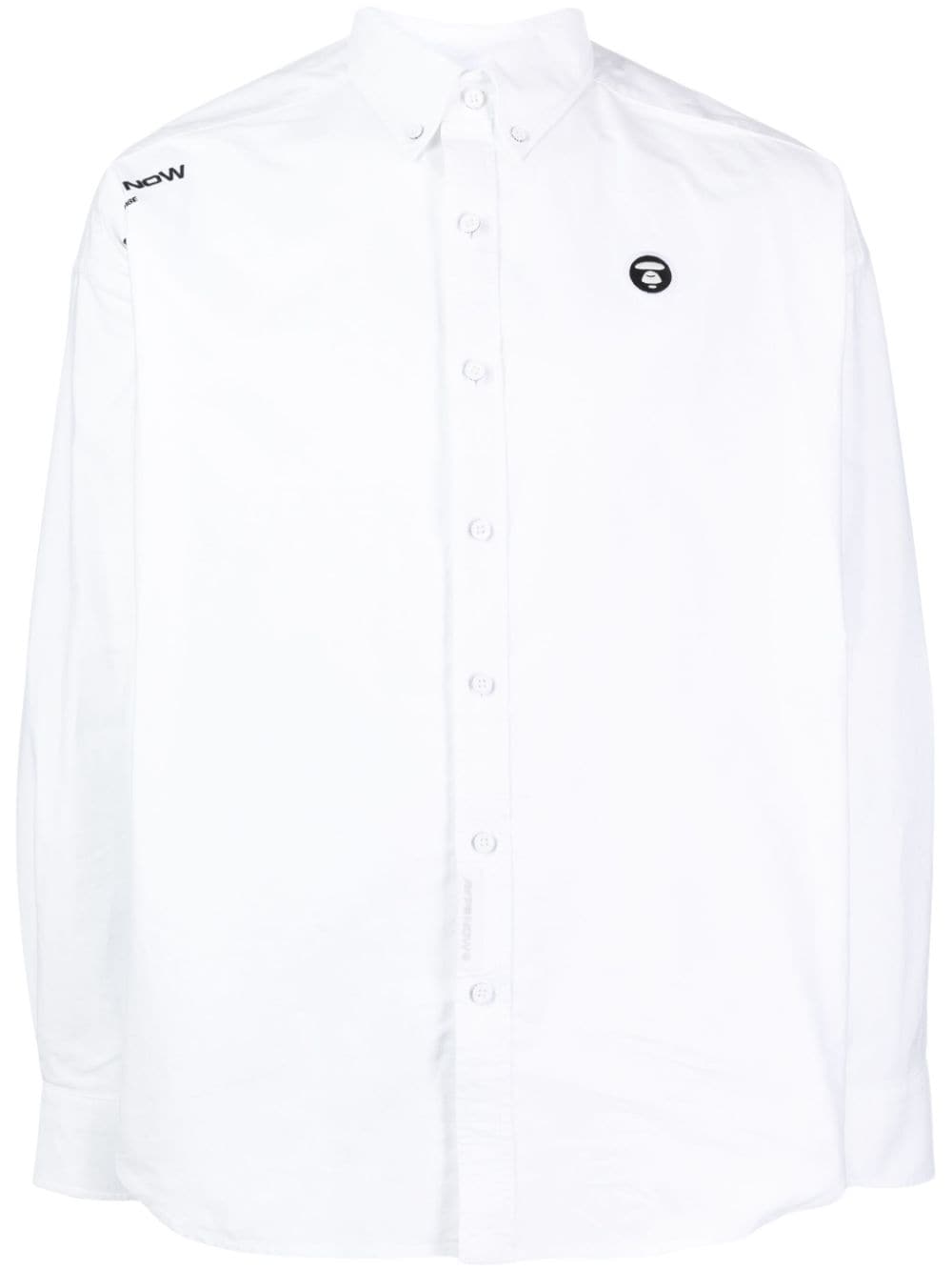 AAPE BY *A BATHING APE® logo-embroidered cotton shirt - White von AAPE BY *A BATHING APE®