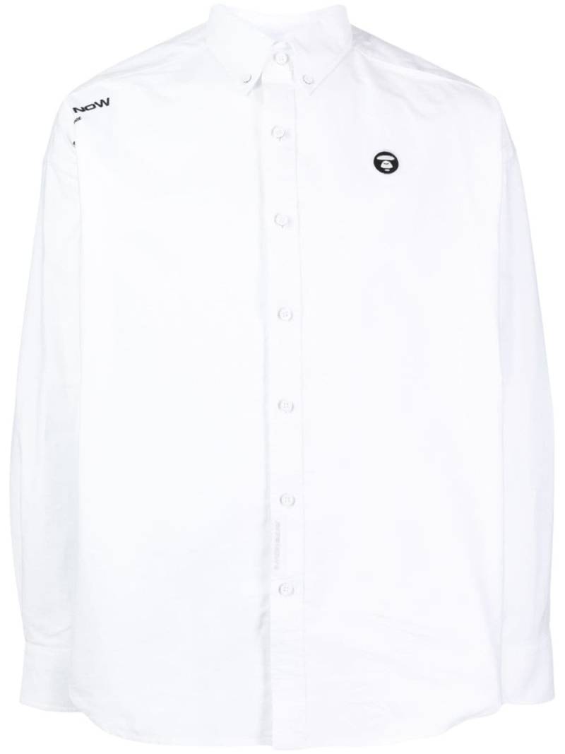 AAPE BY *A BATHING APE® logo-embroidered cotton shirt - White von AAPE BY *A BATHING APE®