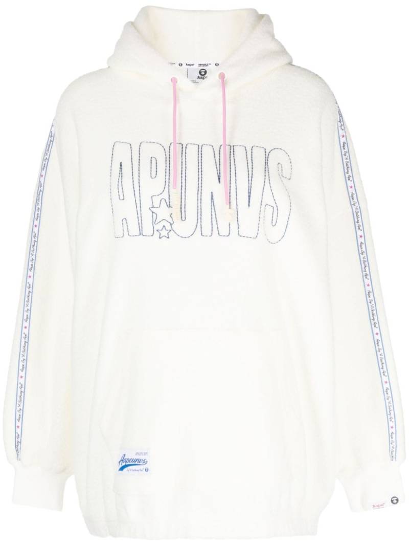 AAPE BY *A BATHING APE® logo-embroidered drawstring hoodie - White von AAPE BY *A BATHING APE®