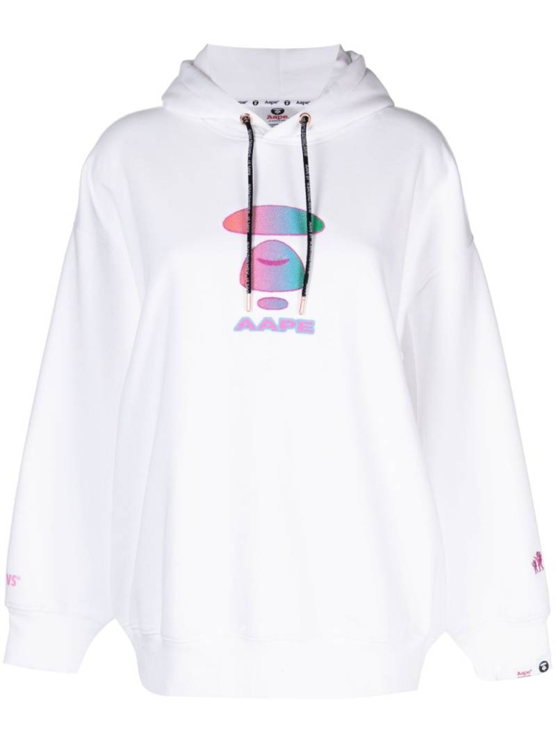 AAPE BY *A BATHING APE® logo-embroidered drawstring hoodie - White von AAPE BY *A BATHING APE®