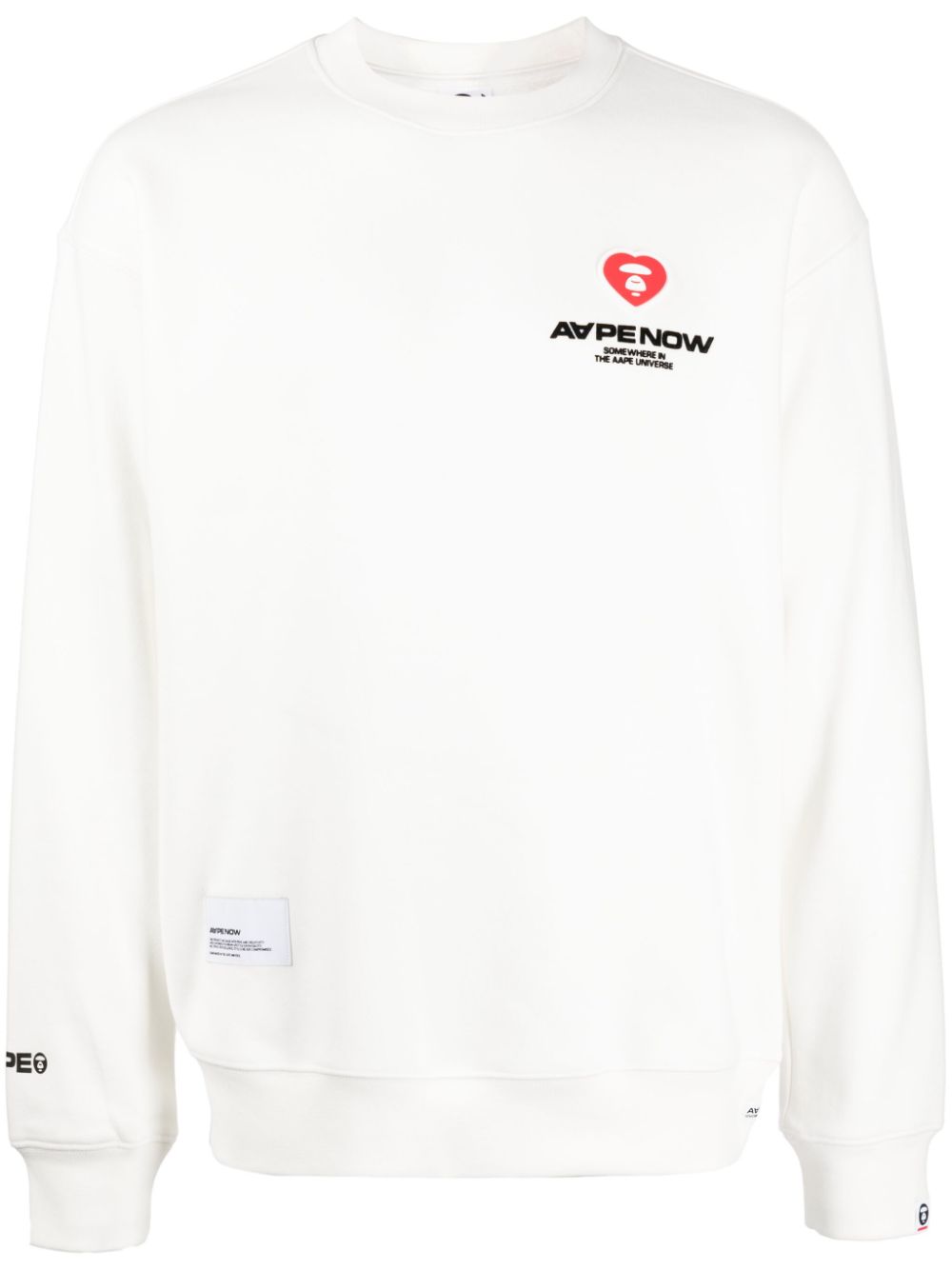 AAPE BY *A BATHING APE® logo-embroidered jersey sweatshirt - White von AAPE BY *A BATHING APE®