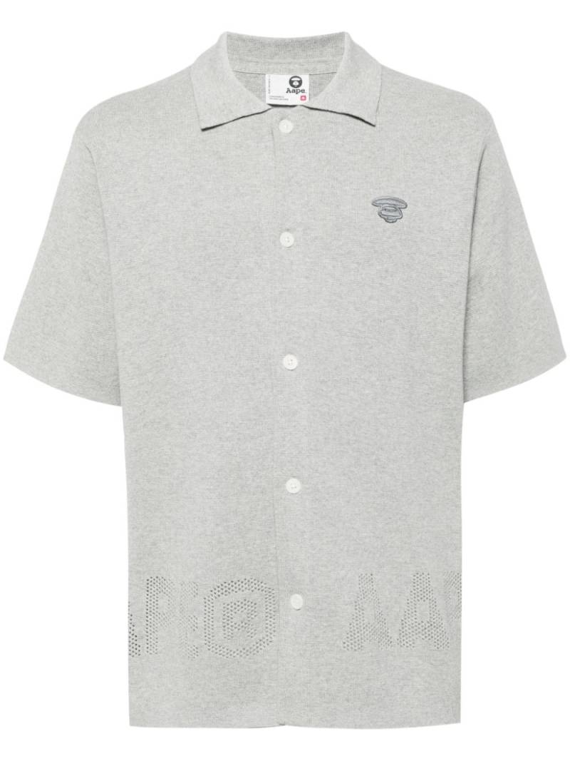 AAPE BY *A BATHING APE® logo-embroidered knitted shirt - Grey von AAPE BY *A BATHING APE®