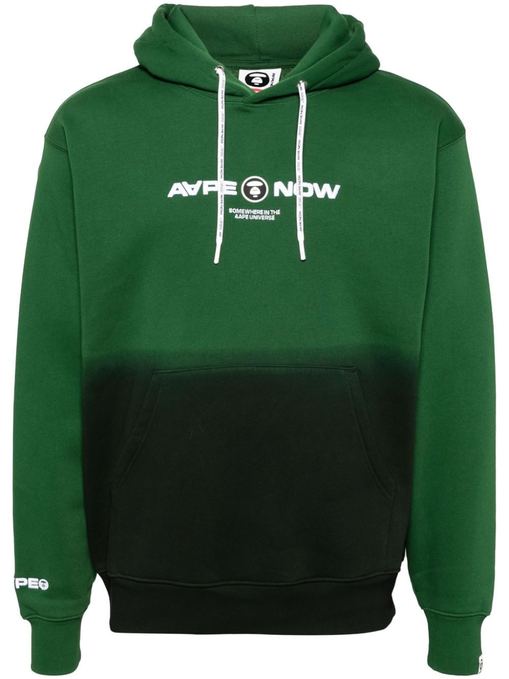 AAPE BY *A BATHING APE® logo-embroidered long-sleeved hoodie - Green von AAPE BY *A BATHING APE®