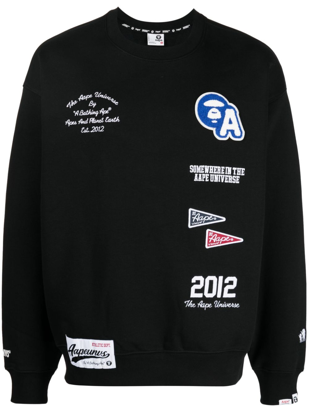 AAPE BY *A BATHING APE® logo-embroidered patch sweatshirt - Black von AAPE BY *A BATHING APE®