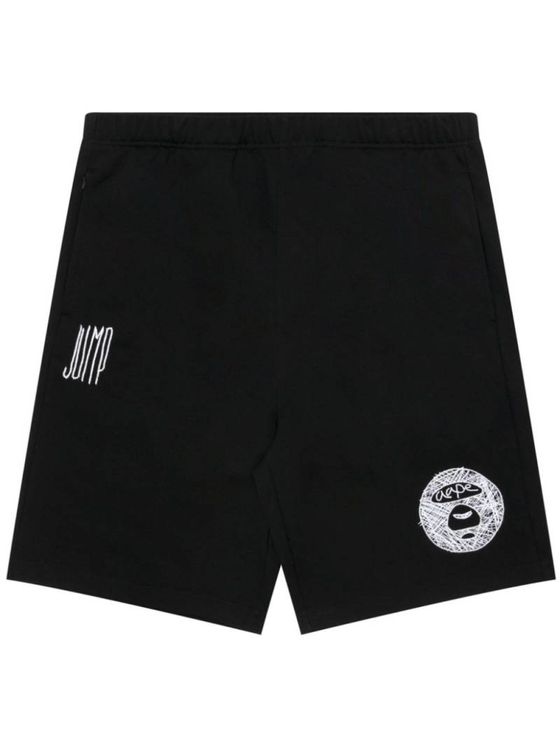 AAPE BY *A BATHING APE® logo-embroidered track shorts - Black von AAPE BY *A BATHING APE®