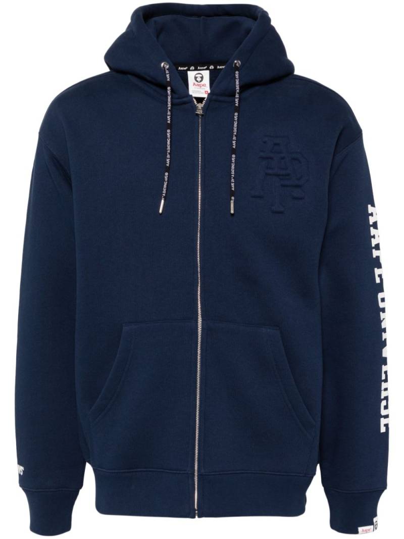 AAPE BY *A BATHING APE® logo hooded jacket - Blue von AAPE BY *A BATHING APE®