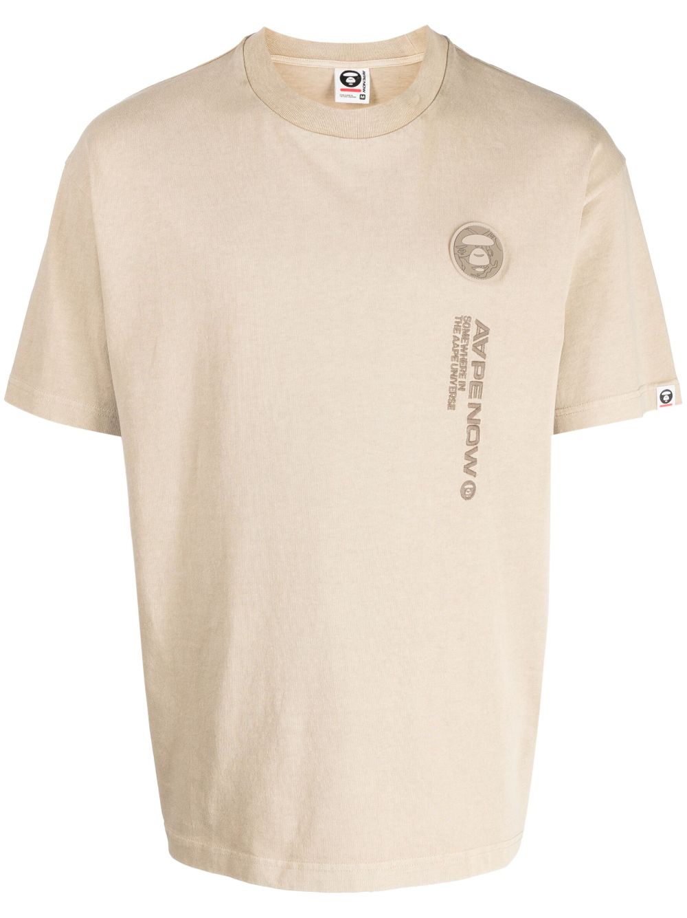 AAPE BY *A BATHING APE® logo-lettering cotton T-shirt - Neutrals von AAPE BY *A BATHING APE®