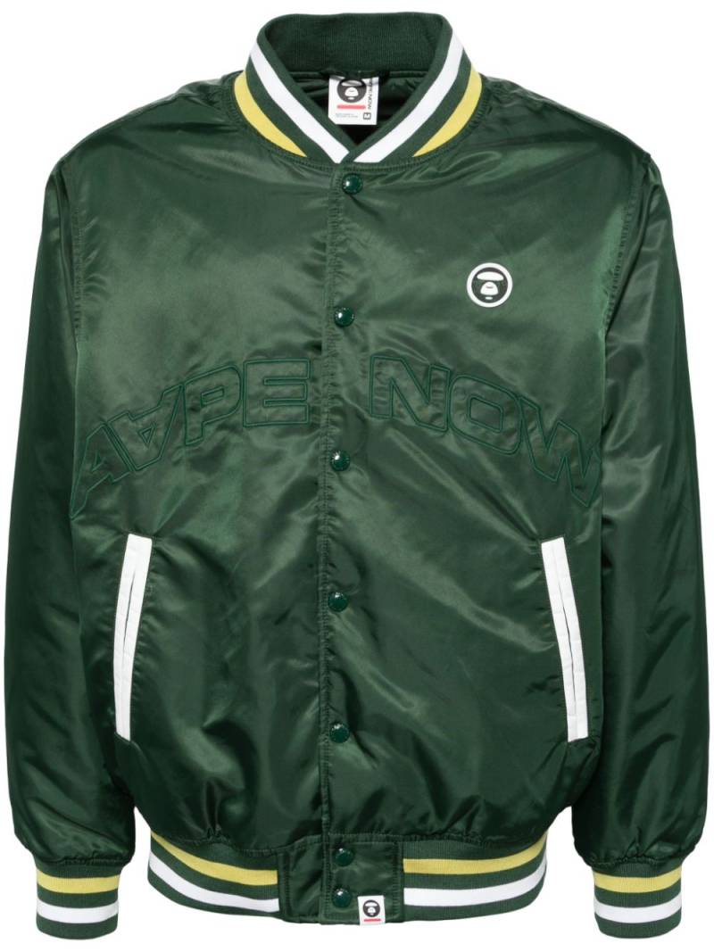 AAPE BY *A BATHING APE® logo-patch bomber jacket - Green von AAPE BY *A BATHING APE®