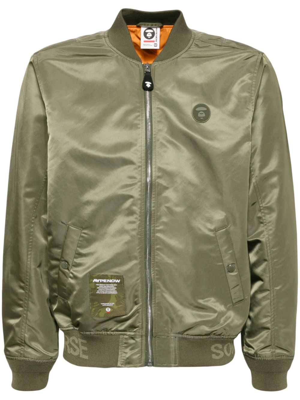 AAPE BY *A BATHING APE® logo-patch bomber jacket - Green von AAPE BY *A BATHING APE®