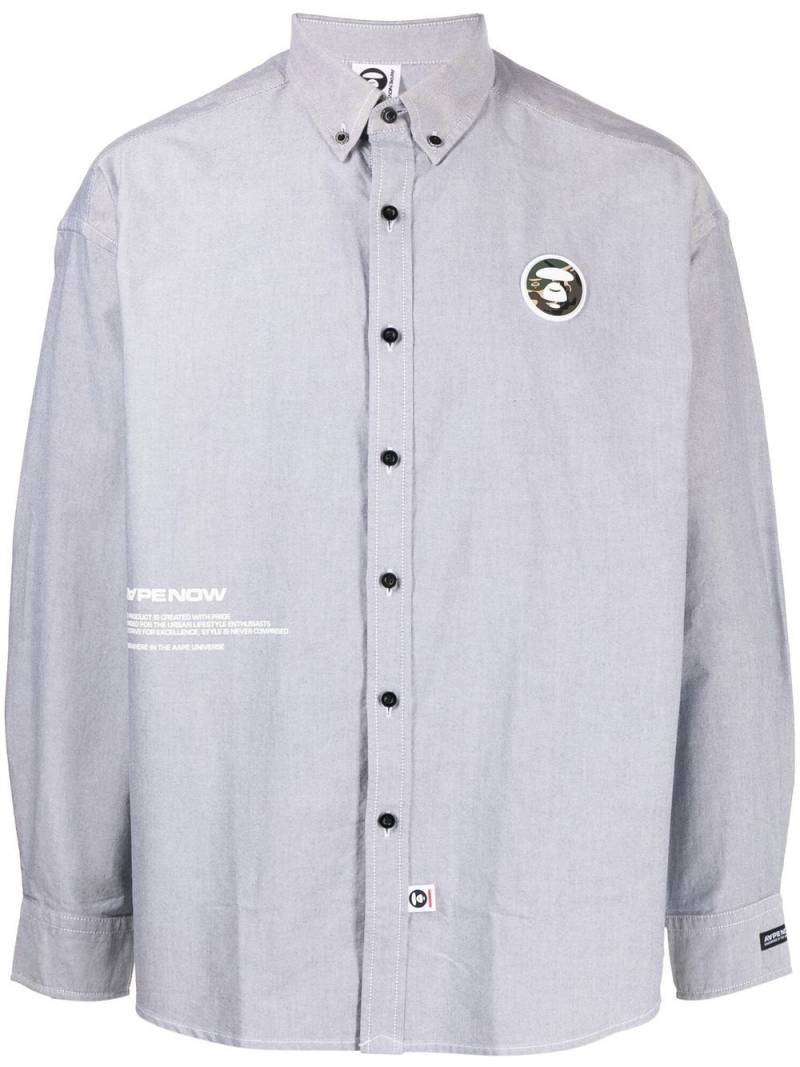 AAPE BY *A BATHING APE® logo-patch button-down shirt - Grey von AAPE BY *A BATHING APE®