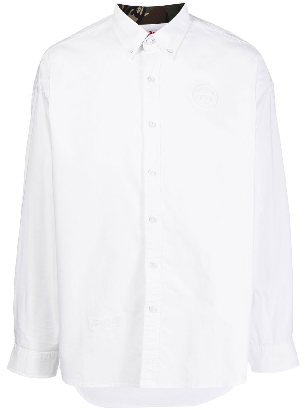 AAPE BY *A BATHING APE® logo-patch button-up shirt - White von AAPE BY *A BATHING APE®