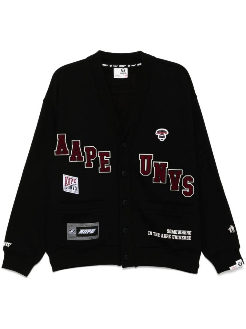 AAPE BY *A BATHING APE® logo patch cardigan - Black von AAPE BY *A BATHING APE®