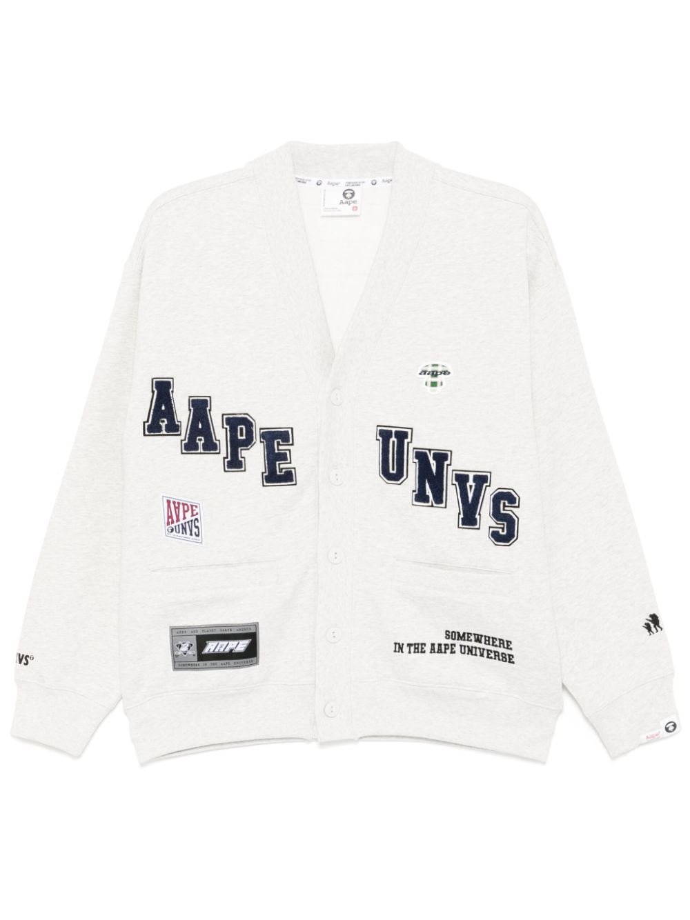 AAPE BY *A BATHING APE® logo-patch cardigan - Grey von AAPE BY *A BATHING APE®