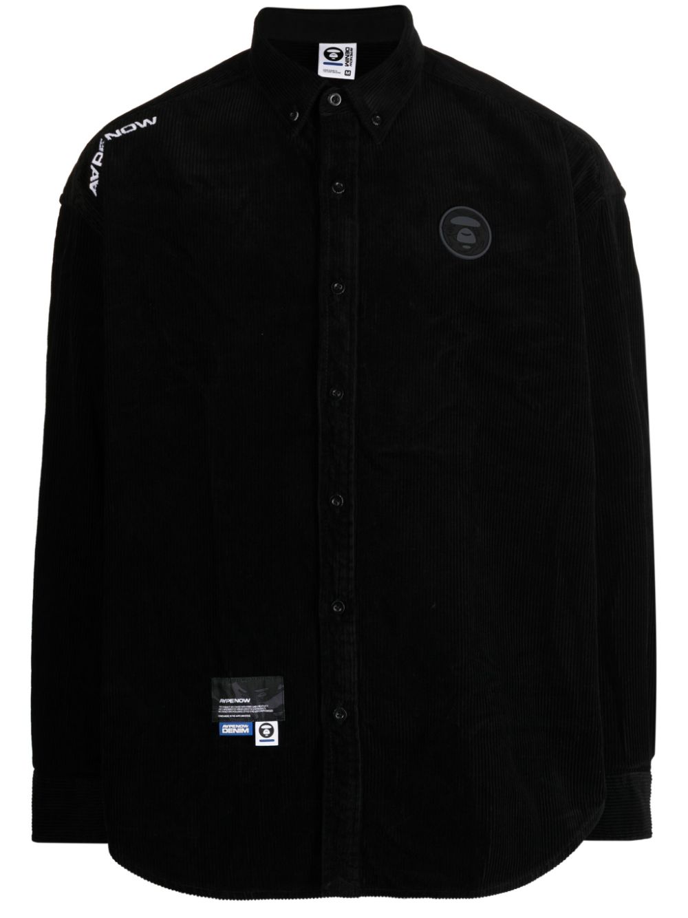 AAPE BY *A BATHING APE® logo-patch corduroy shirt - Black von AAPE BY *A BATHING APE®