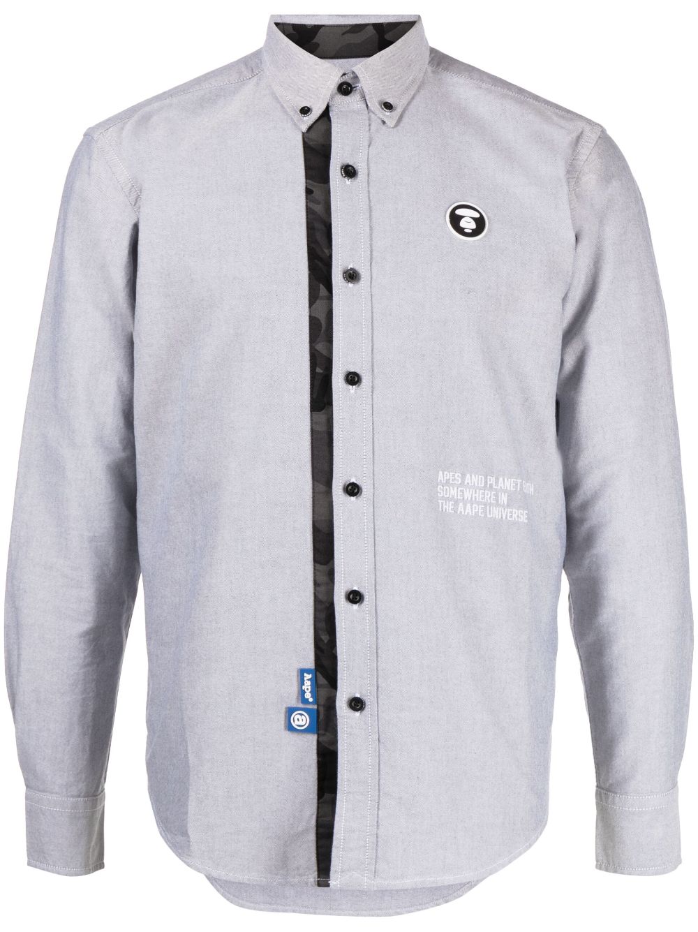 AAPE BY *A BATHING APE® logo-patch cotton shirt - Grey von AAPE BY *A BATHING APE®